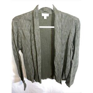 Pure Jill Open Shirt Women's Size Small Green Long Sleeve Comfort Breathable